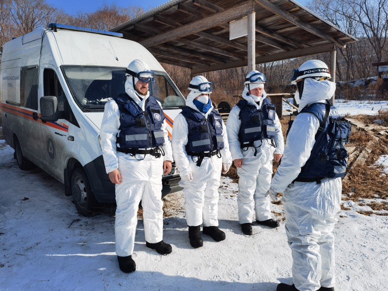 Построение на УТС спасателей Дальневосточного филиала АТЦ Росатома