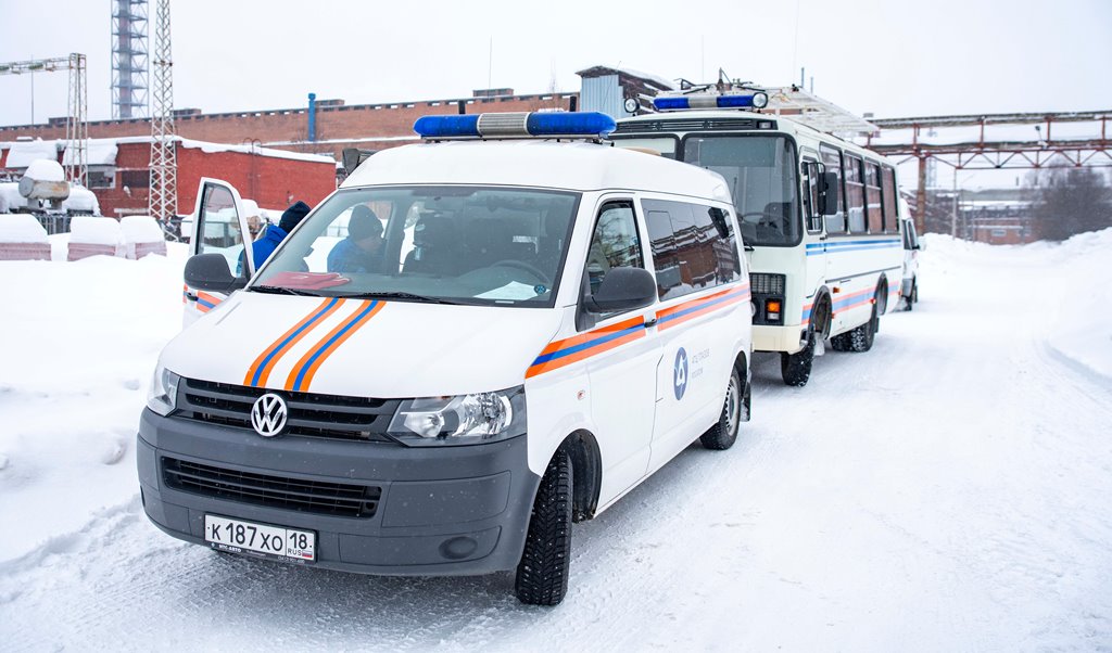 Выезд колонны на место ЧС Глазов